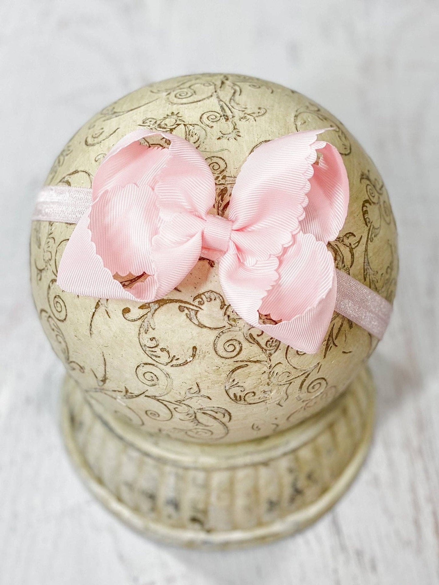 Classic Scalloped Bow - Headband - 4.5" (3 colors)