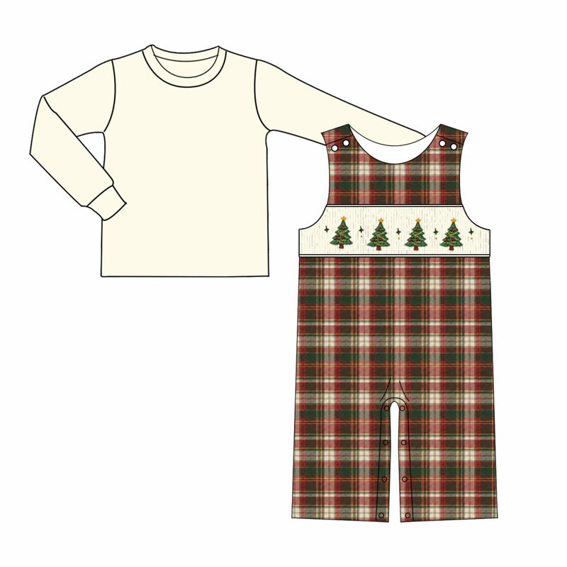 Smocked Plaid Christmas Trees Longall