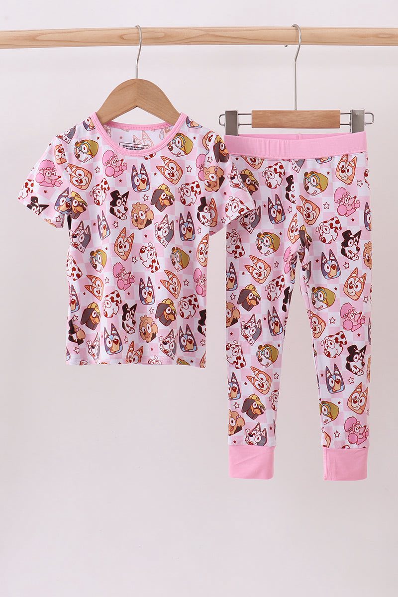 Pink Bluey Bamboo Pajama Set