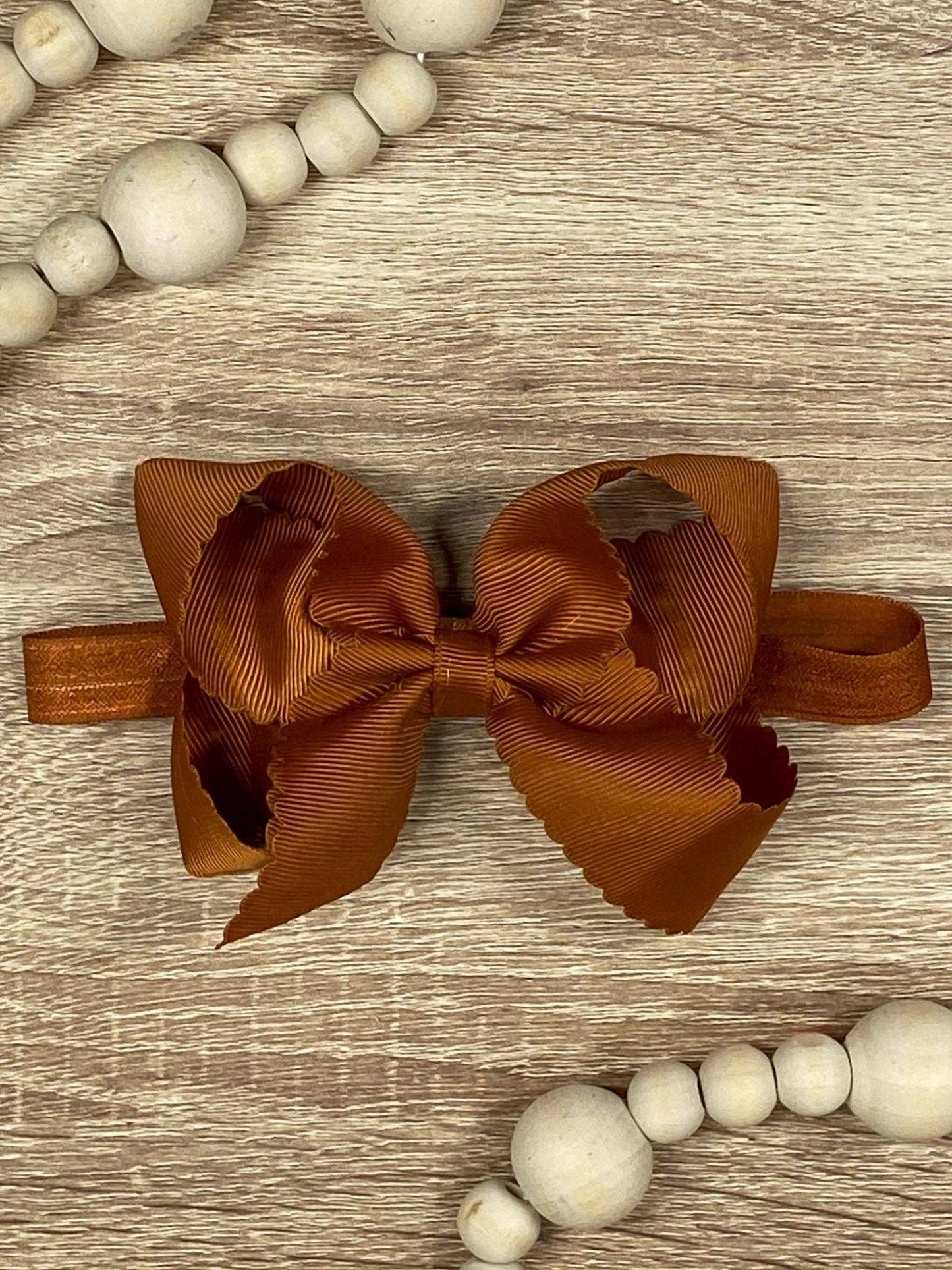 Classic Scalloped Bow - Headband - 4.5" (3 colors)