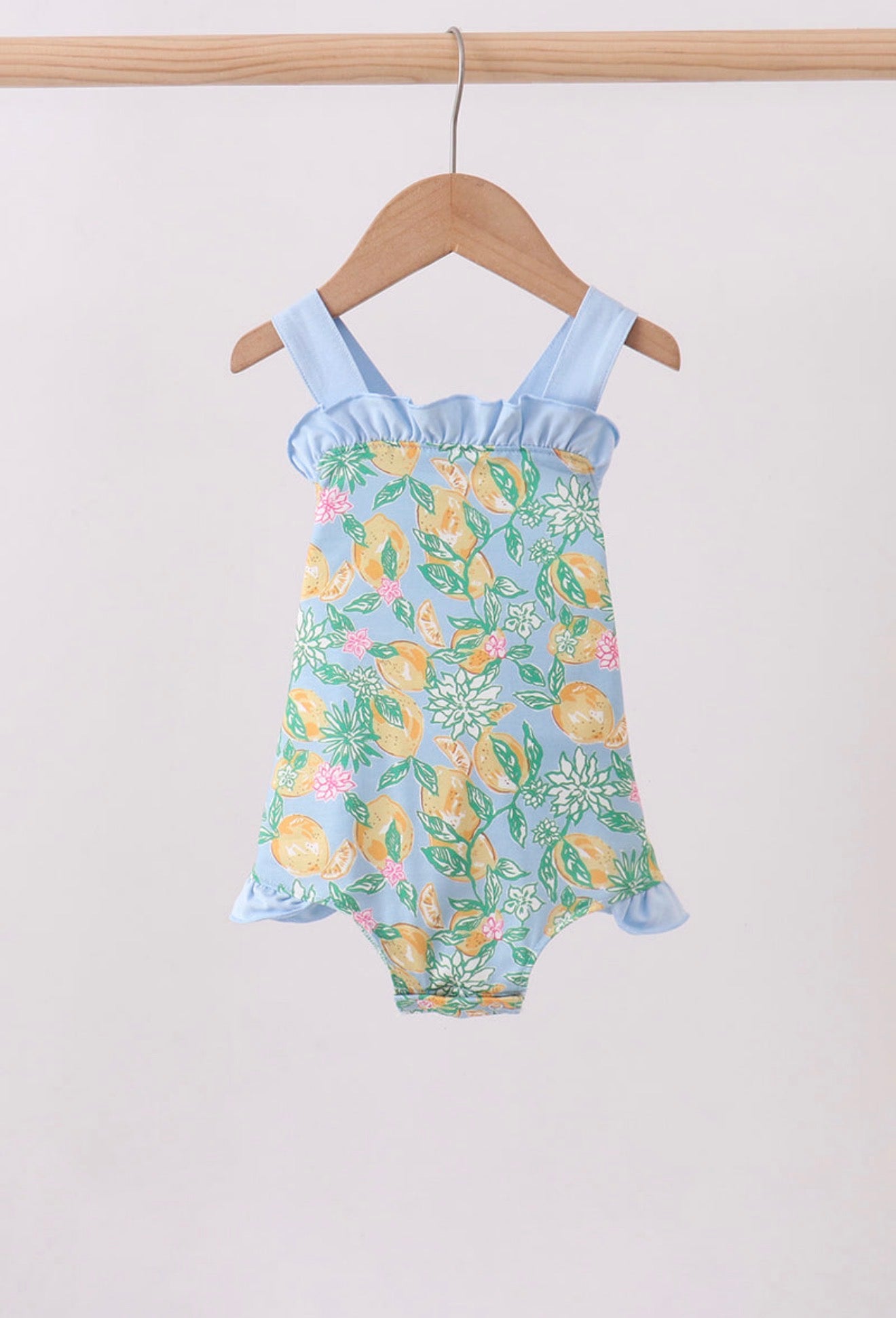 Lemon Print Ruffle Bubble