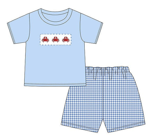 Crab Seersucker Shorts Set