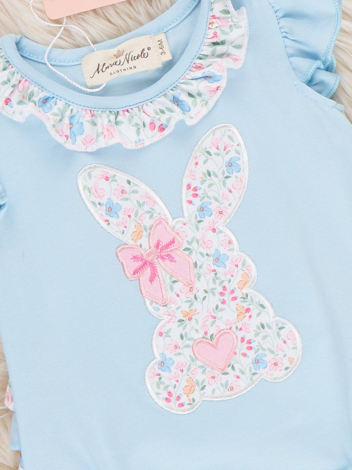 Floral Ears Flutter Embroidered Romper