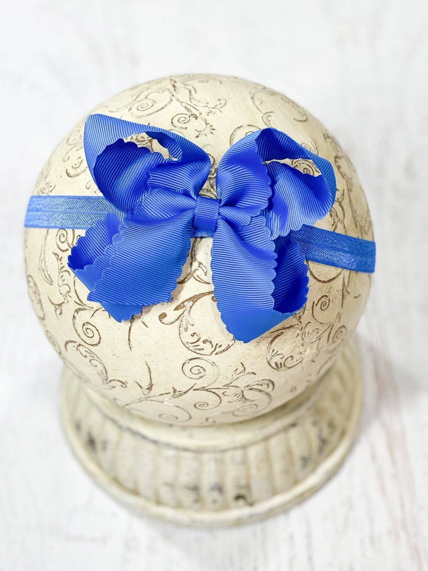 Classic Scalloped Bow - Headband - 4.5" (3 colors)