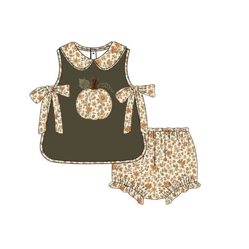 Autumn Blossom Appliqué Bloomer Set