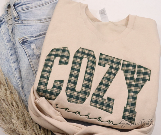 Cozy Season Fall Plaid Sweatshirt