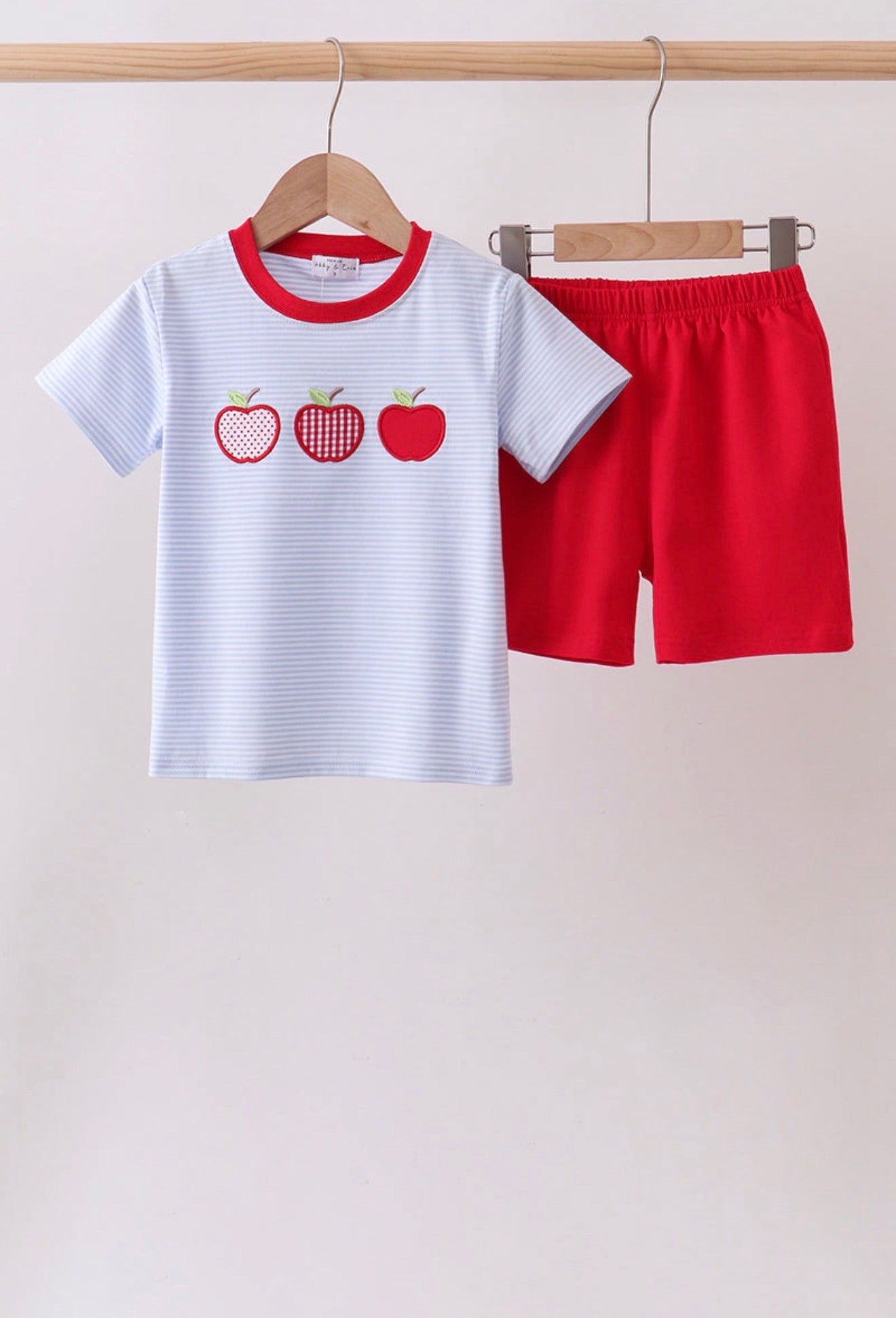 Apple Appliqué Shorts Set