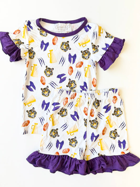 Tiger Bamboo Ruffle Shorts Pajamas