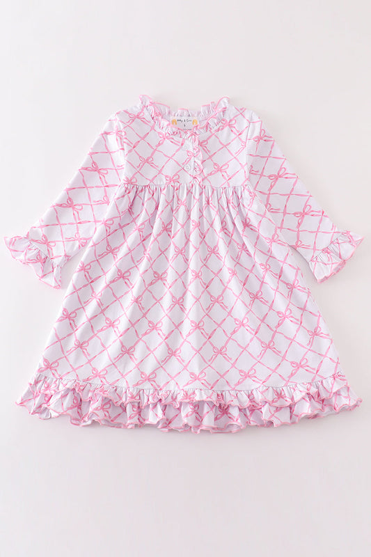 Bow Ruffle Pajama Dress