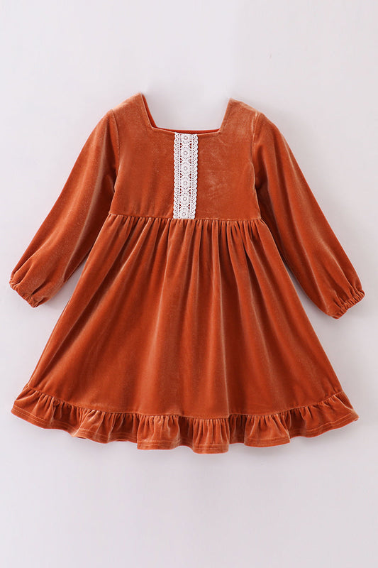 Caramel Velvet Dress