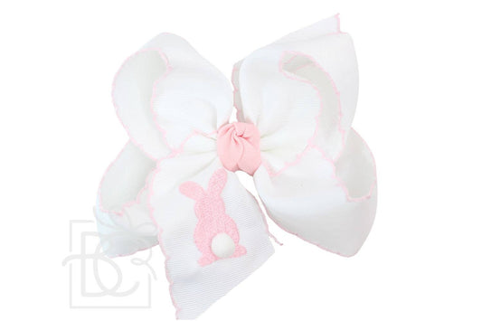5.5" Embroidered Easter Crochet Edge Bow