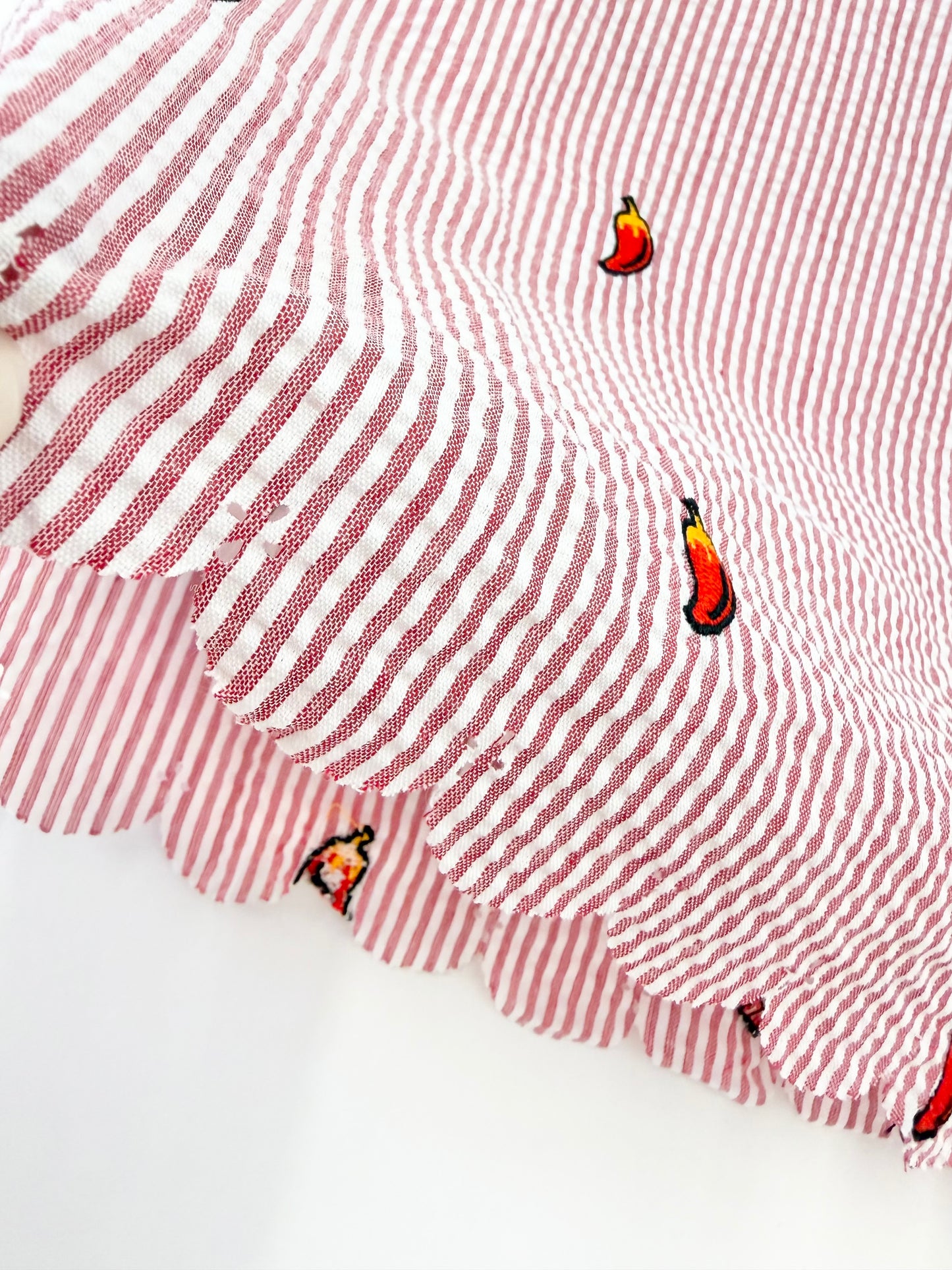 Peppers Embroidered Seersucker Bloomer Set