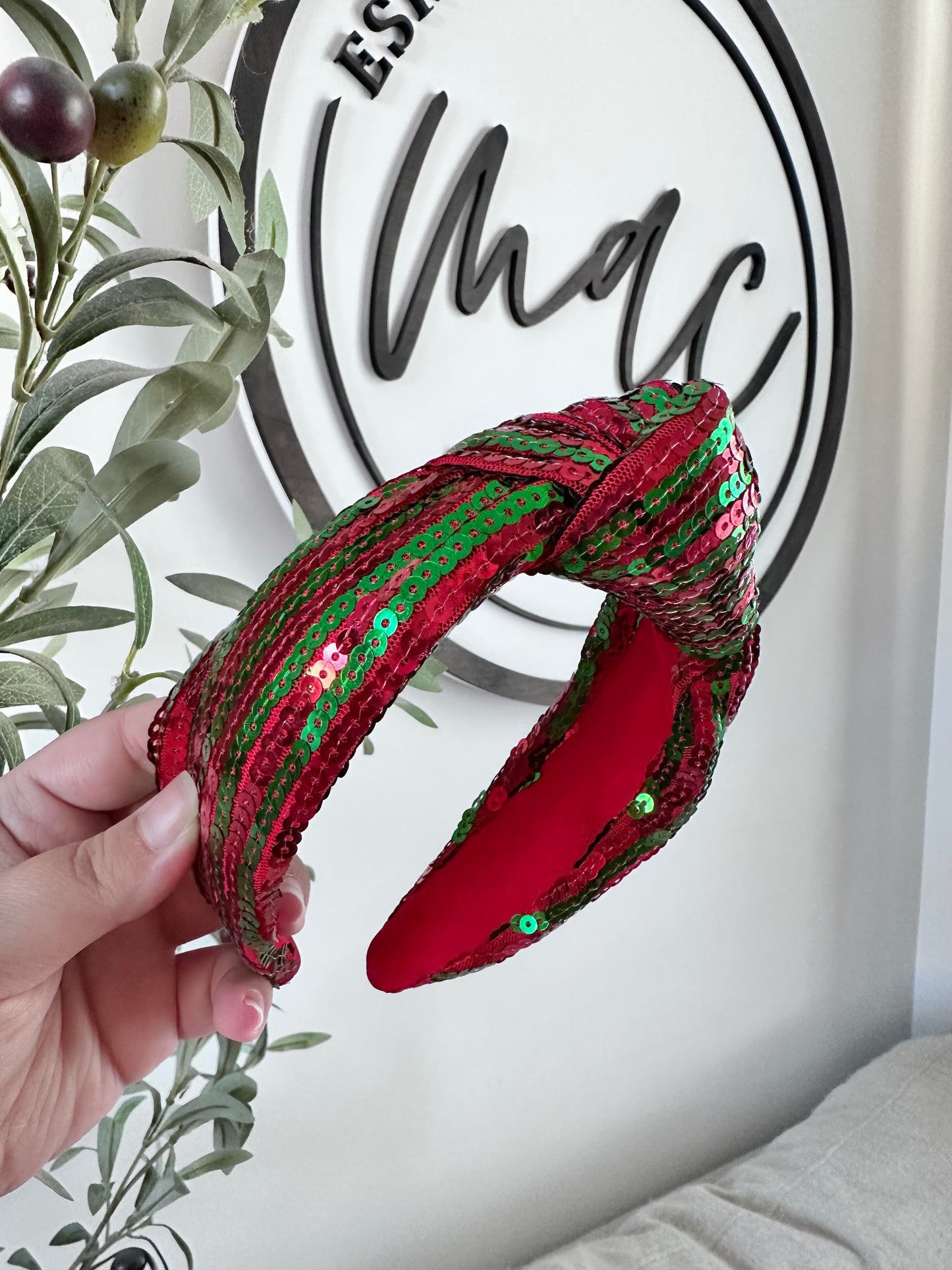 Red & Green Christmas Headband