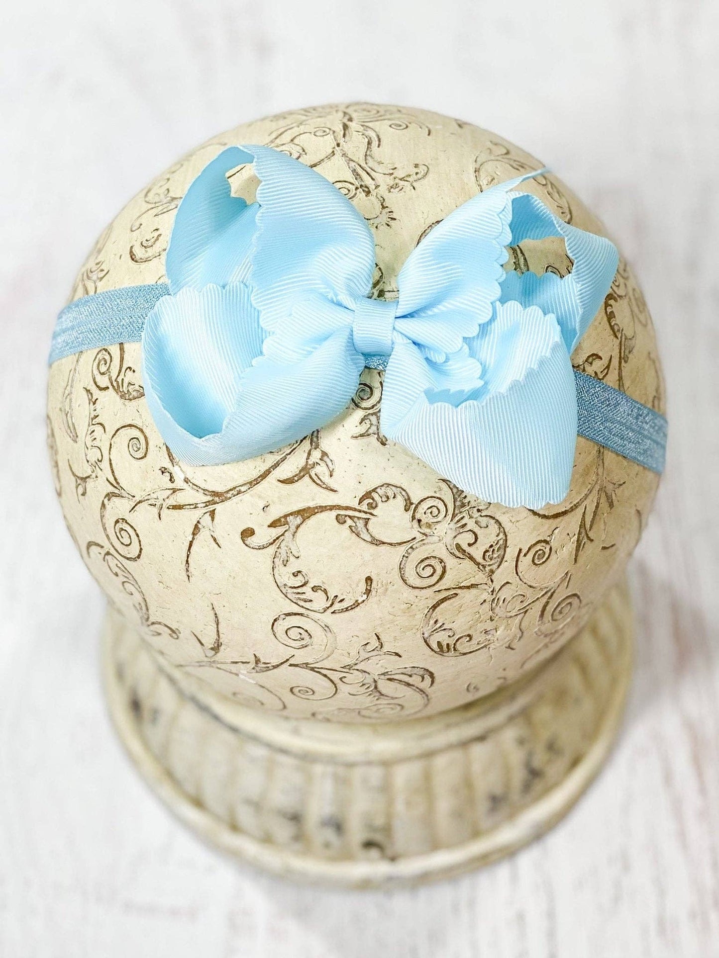 Classic Scalloped Bow - Headband - 4.5" (3 colors)