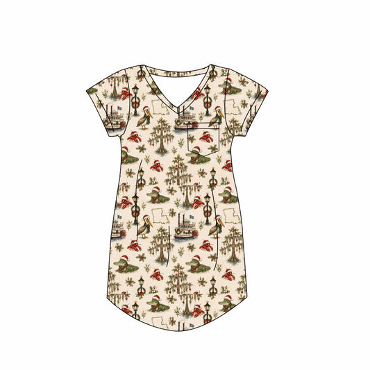 Women’s Cajun Christmas Bamboo Gown