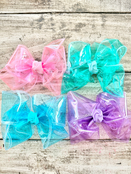 WATERPROOF BOWS ON ALLIGATOR CLIP
