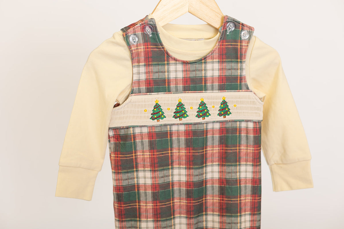 Evergreen Tartan Smocked Longall Set