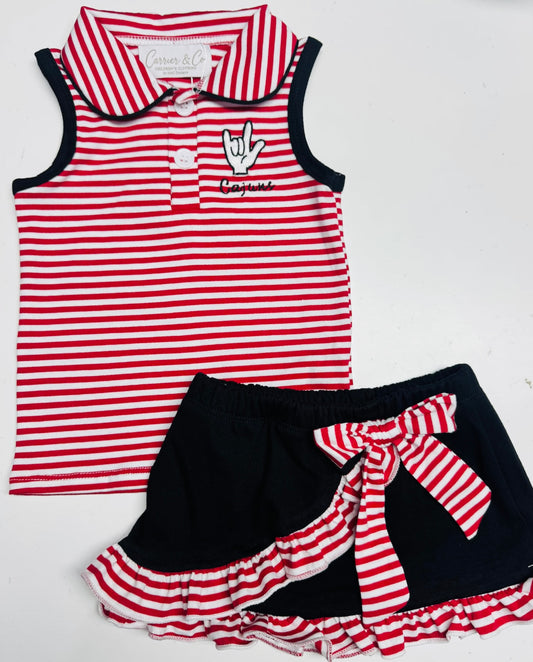 Cajuns Embroidered Polo Skort Set