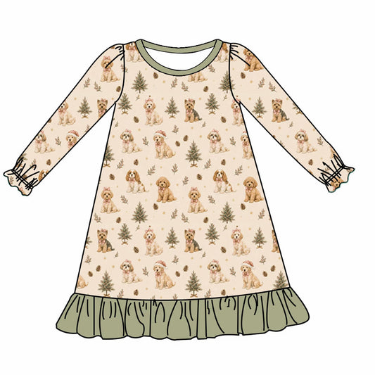 Christmas Dogs Bamboo Gown