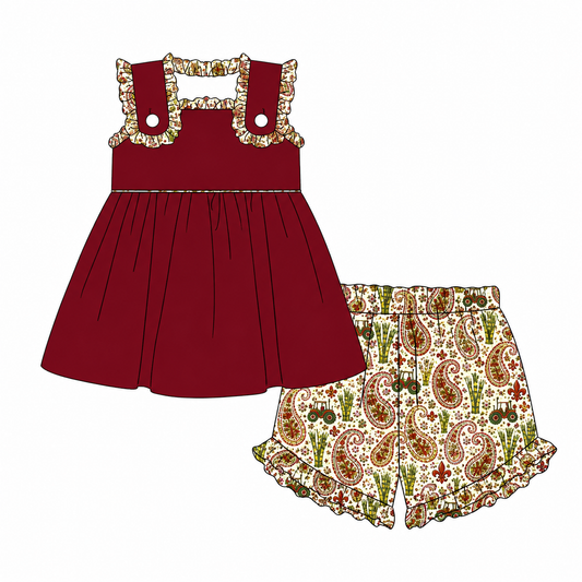 Sugarcane Ruffle Shorts Set