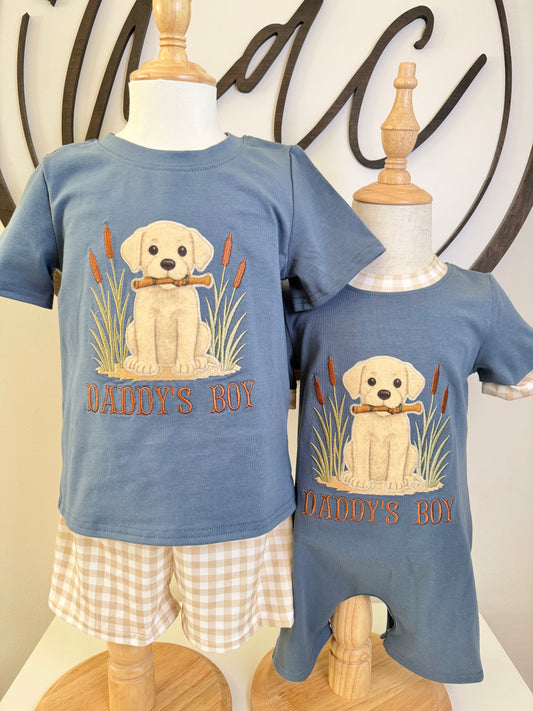 Daddy's Boy Appliqué Romper