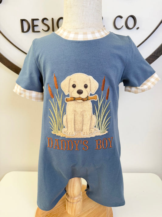 Daddy's Boy Appliqué Romper