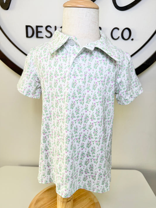 Kids Spring Floral Polo