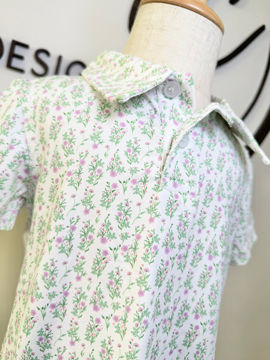 Kids Spring Floral Polo
