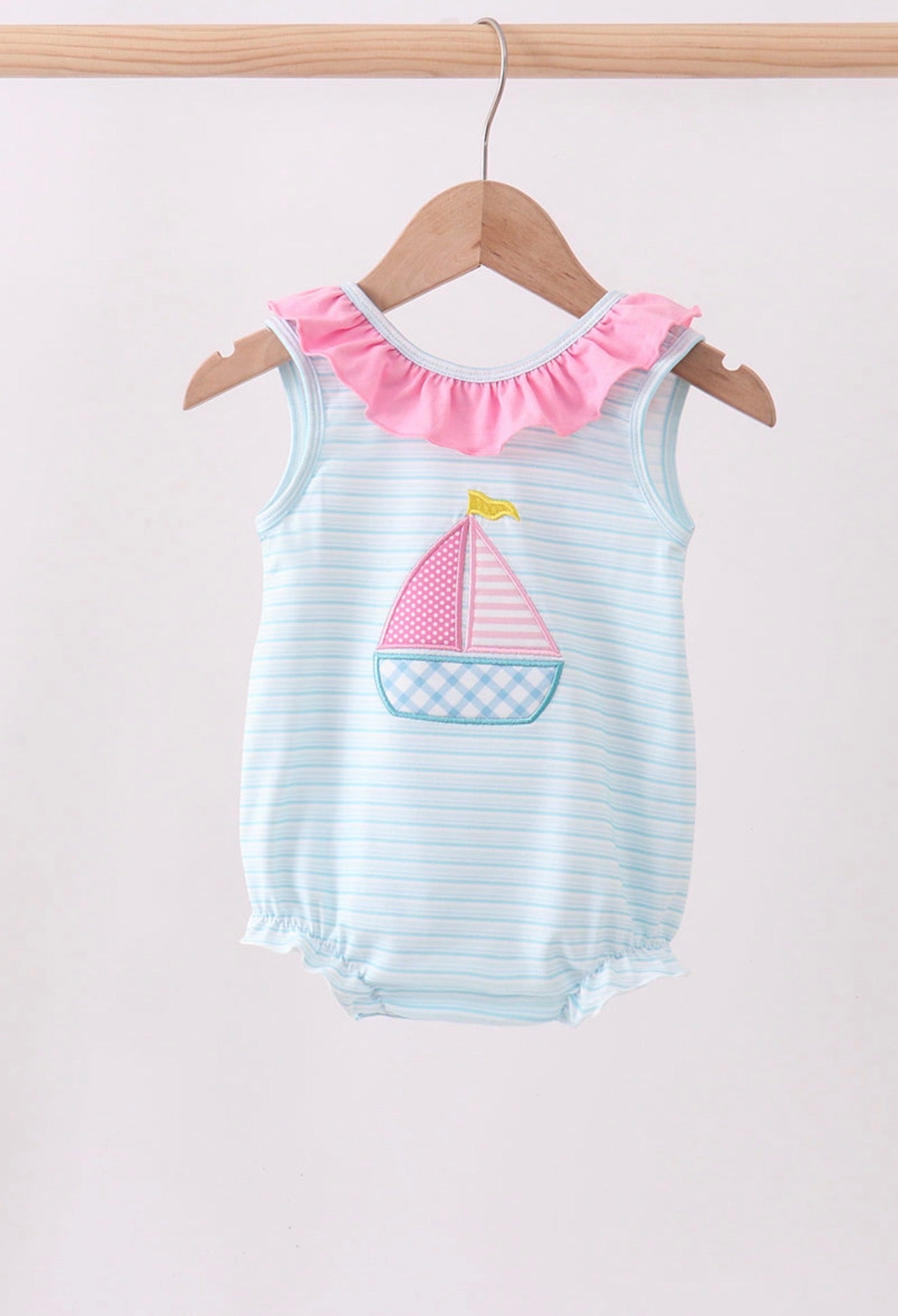 Sailboat Appliqué Ruffle Bubble