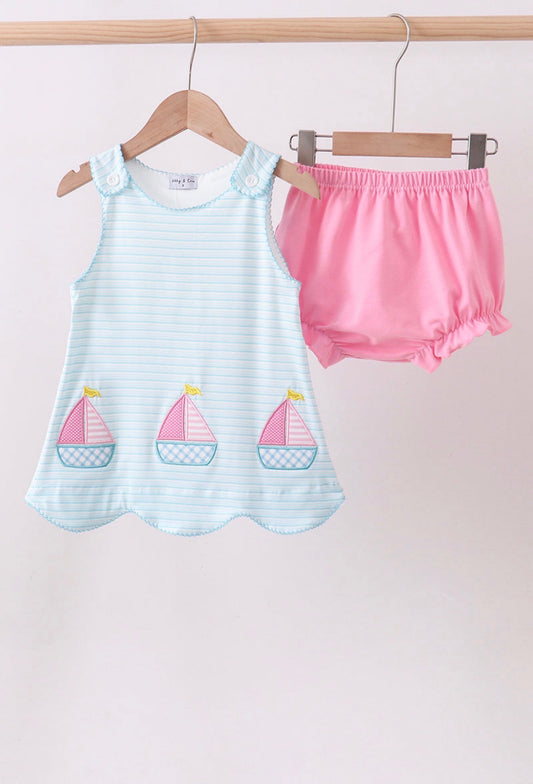 Sailboat Appliqué Bloomer Set