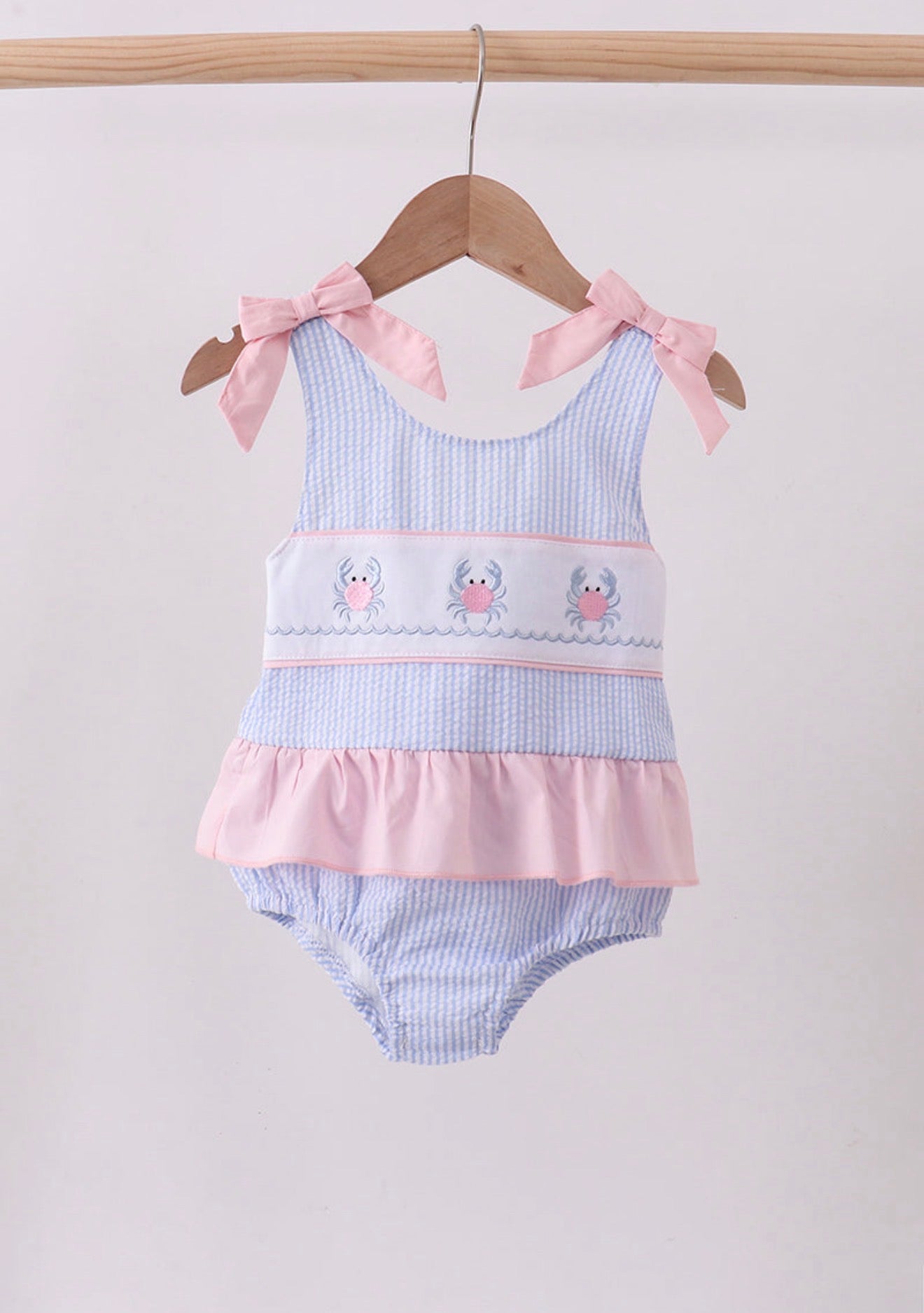 Crab Seersucker Swimsuit