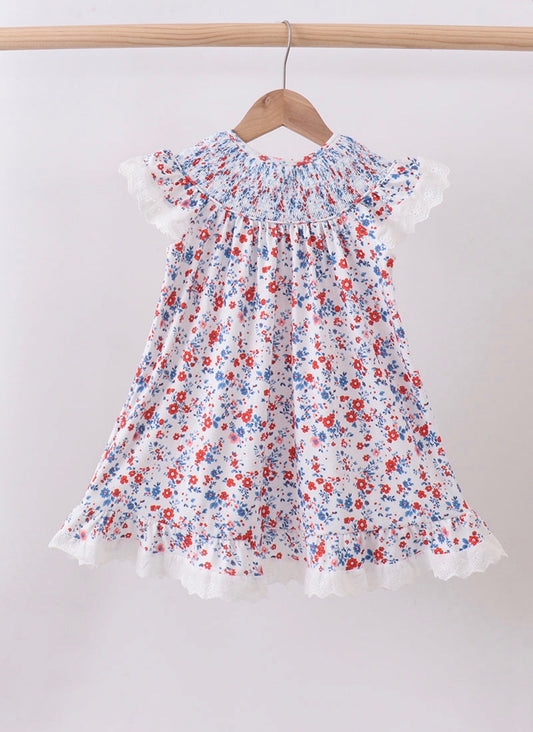 Patriotic Floral Lace Socked Dress