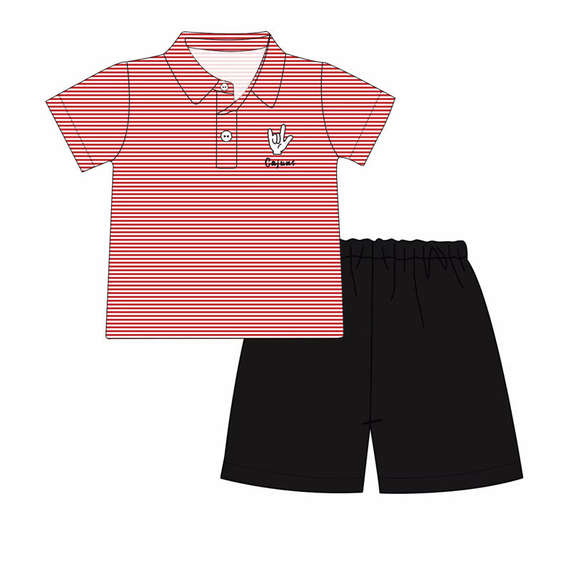 Cajuns Embroidered Polo Shorts Set