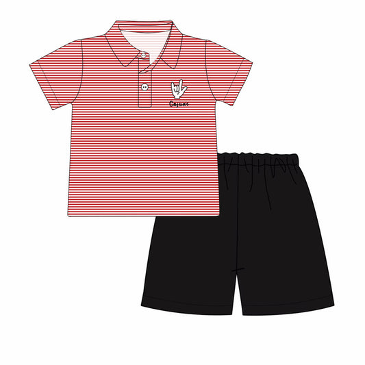 Cajuns Embroidered Polo Shorts Set