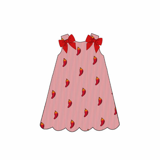 Peppers Embroidered Seersucker Dress
