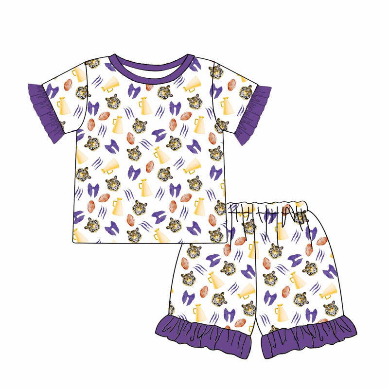 Tiger Bamboo Ruffle Shorts Pajamas