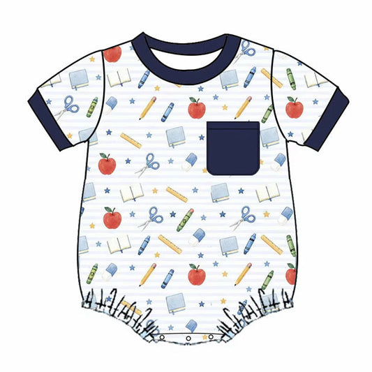 Blue Back to School Supplies Bubble