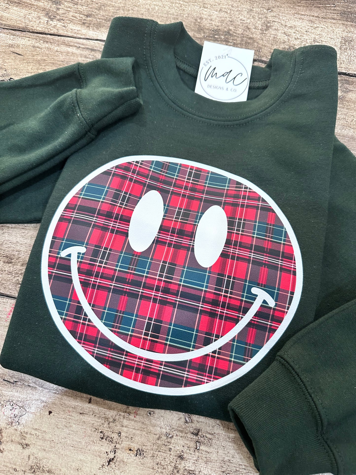 Plaid Smiley Sweatshirt