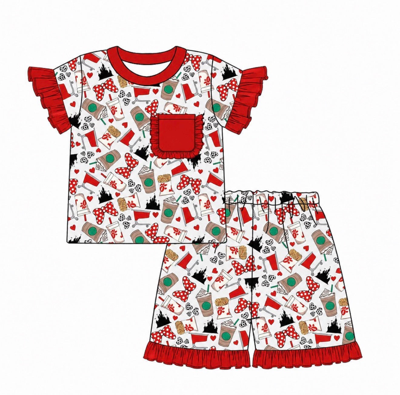 Magic, Mochas & Minis Ruffle Bamboo Shorts Set