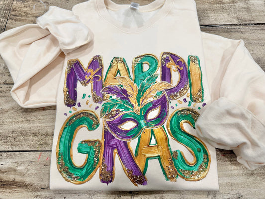 Ivory Mardi Gras Sweatshirt