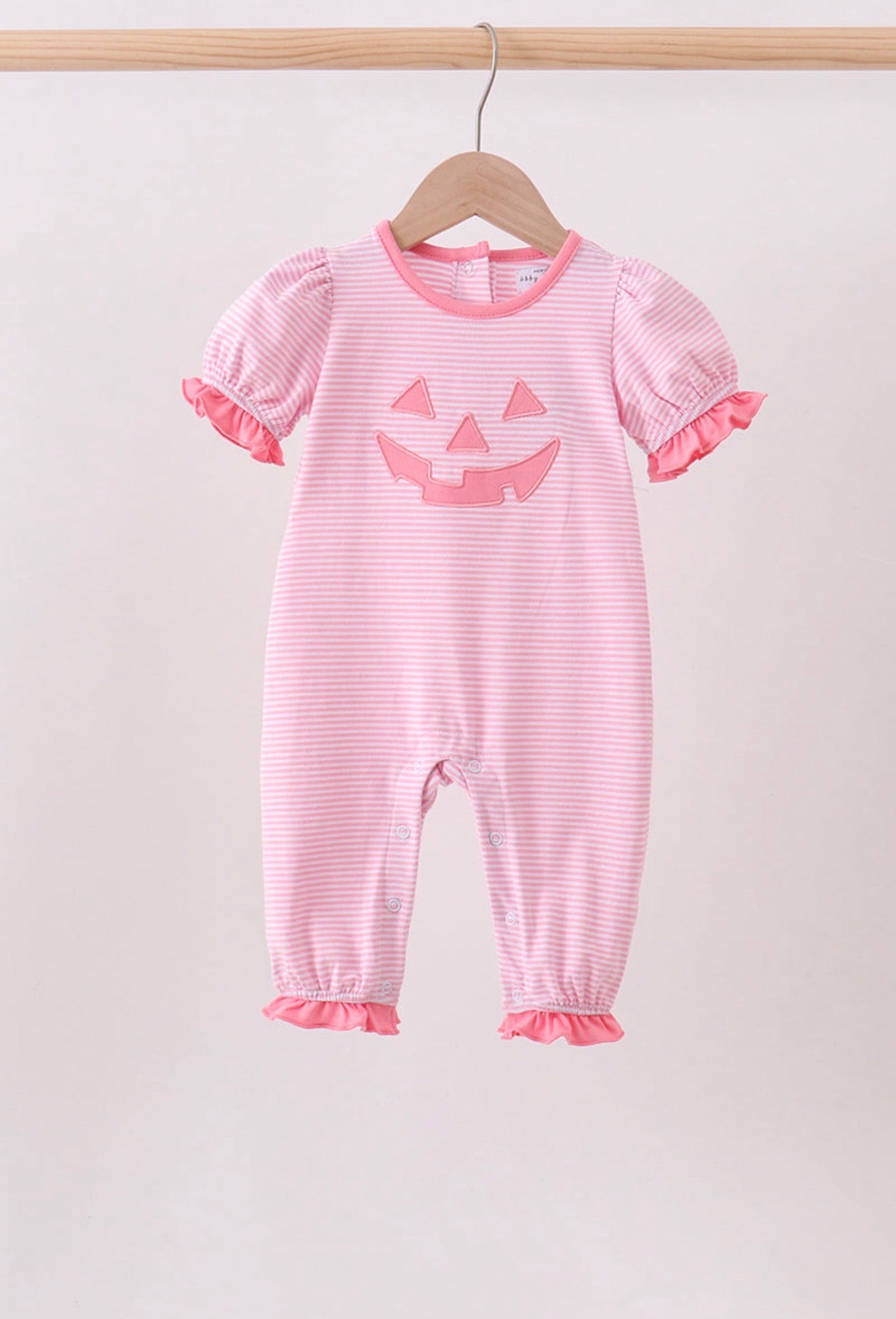 Pink Pumpkin Appliqué Romper