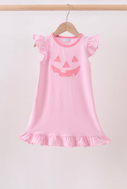 Pink Pumpkin Appliqué Dress