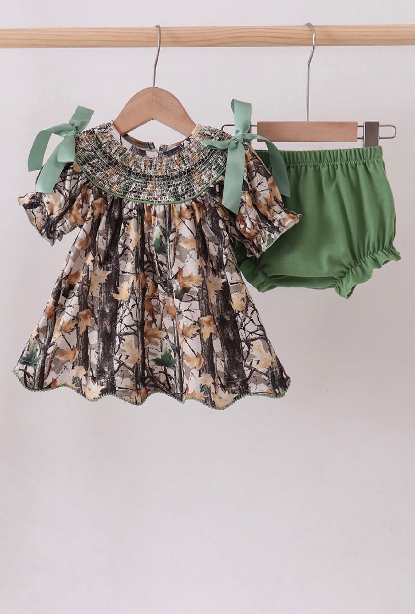 Camo Smocked Bloomer Set