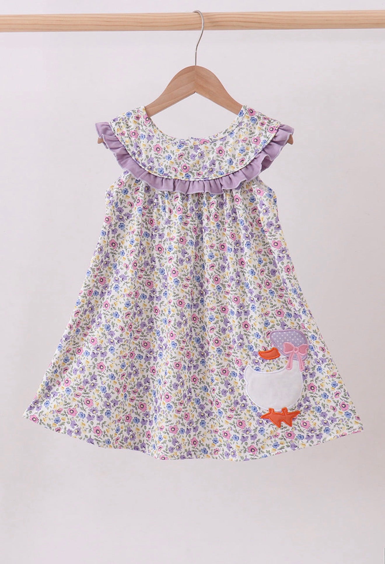 Floral Goose Ruffle Dress