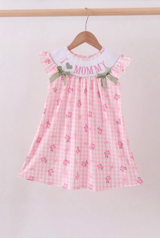 Pink I Love Mommy Dress