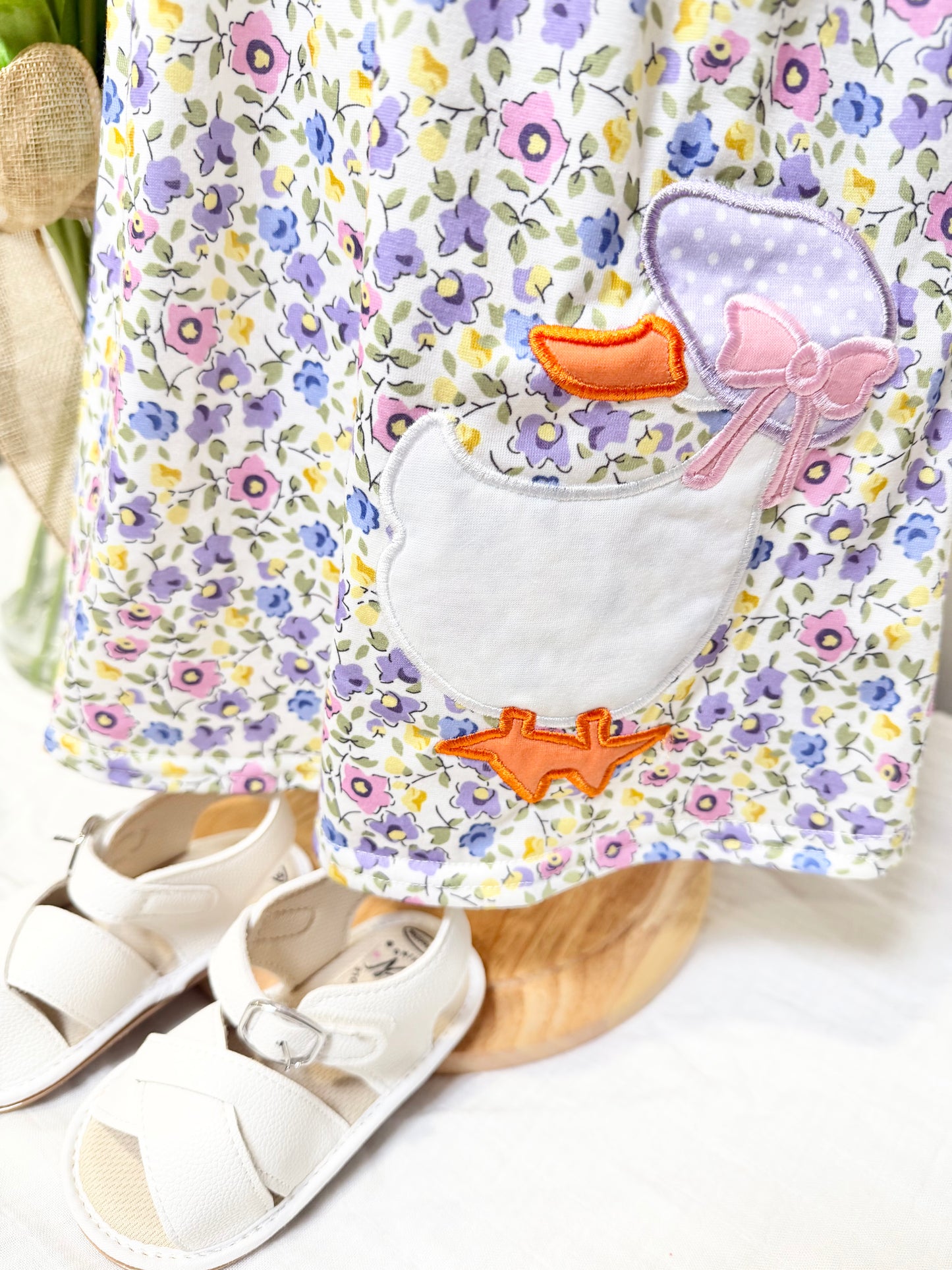 Floral Goose Ruffle Dress