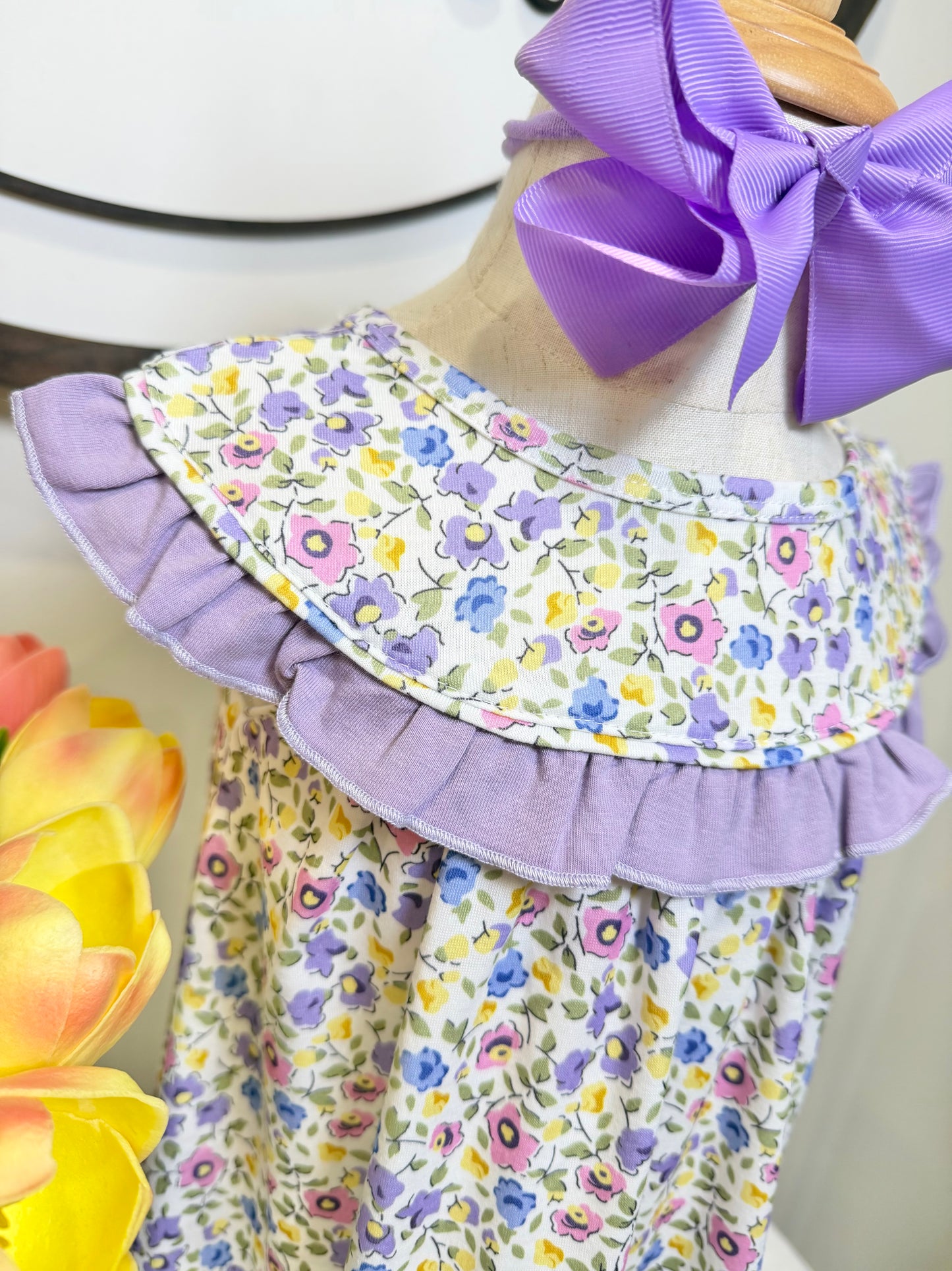 Floral Goose Ruffle Dress