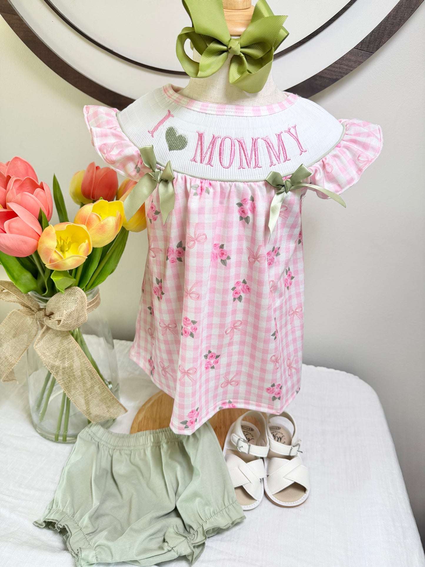 Pink I Love Mommy Bloomer Set