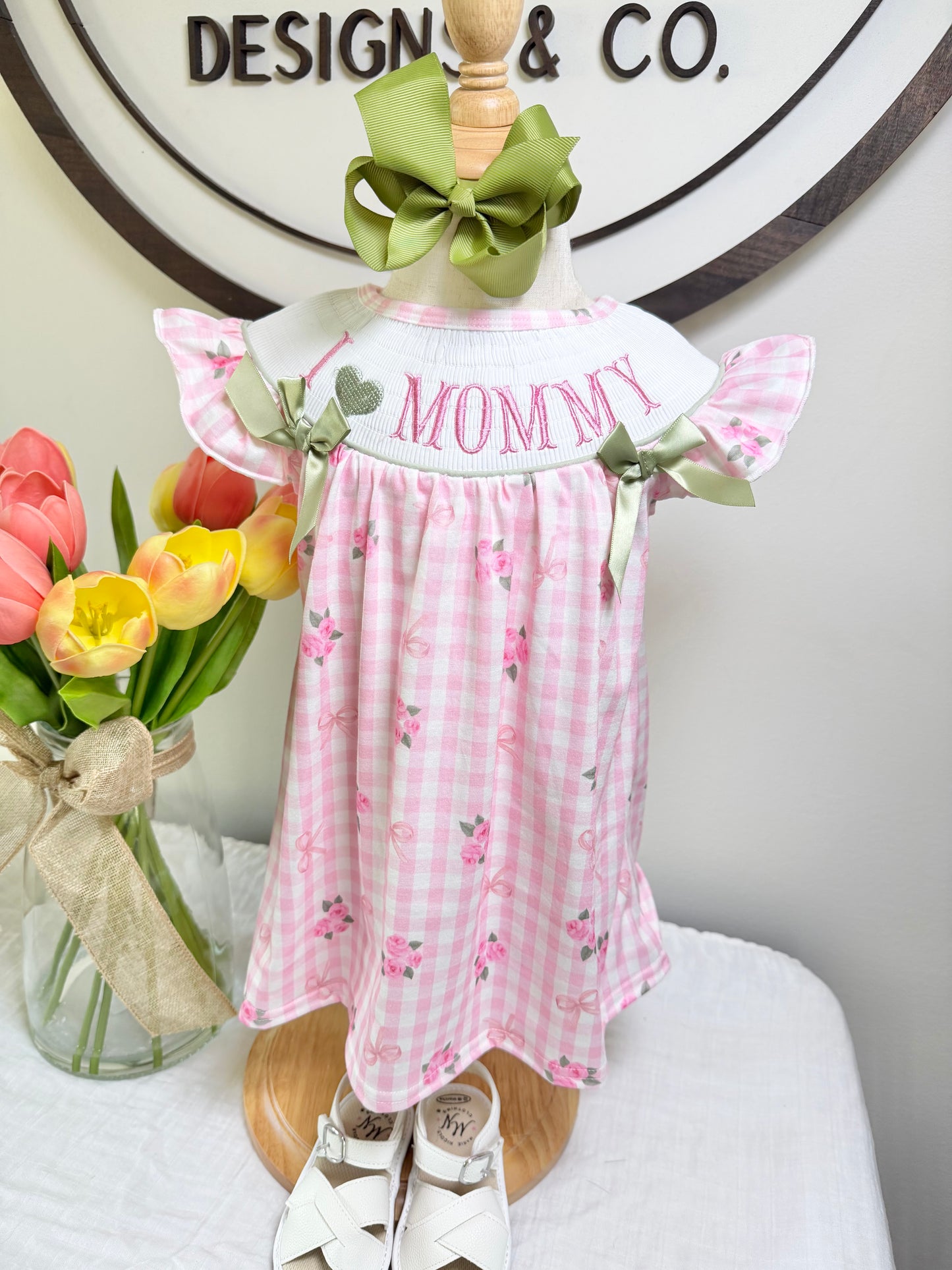 Pink I Love Mommy Dress