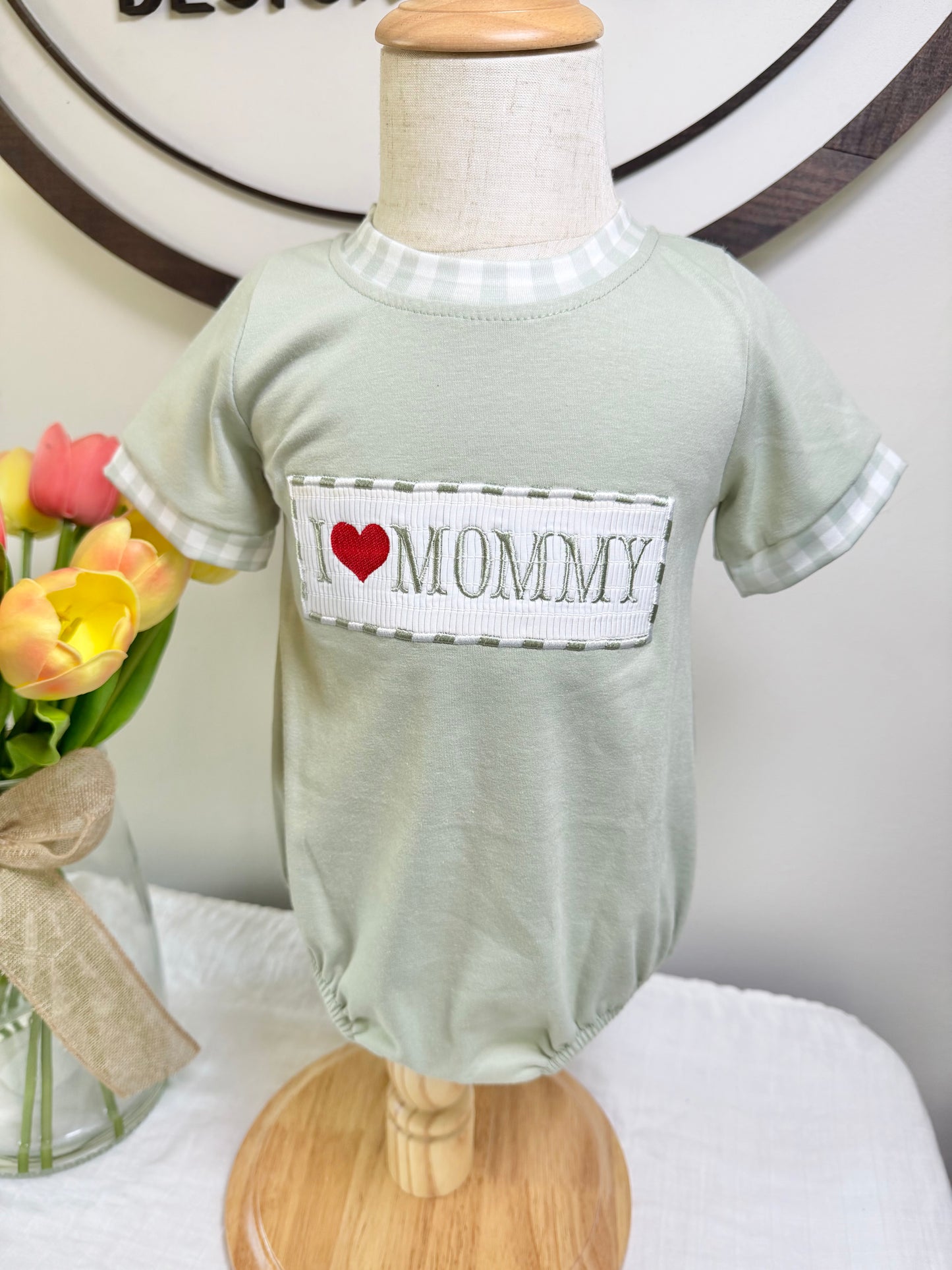 Green I Love Mommy Bubble